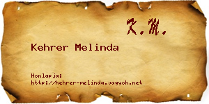Kehrer Melinda névjegykártya